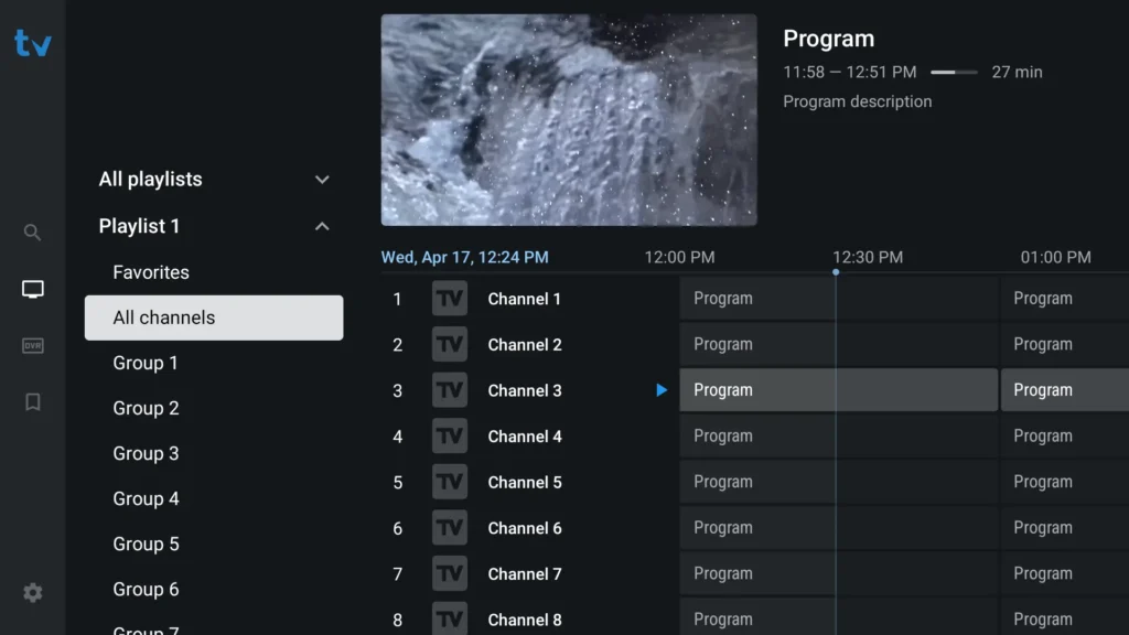 Tivimate-appen på Android TV
